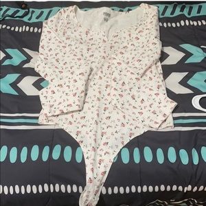 VS Pink thong long sleeve body suit
